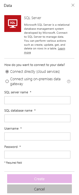 Figure 1 – Use the SQL Connector to establish a database connection