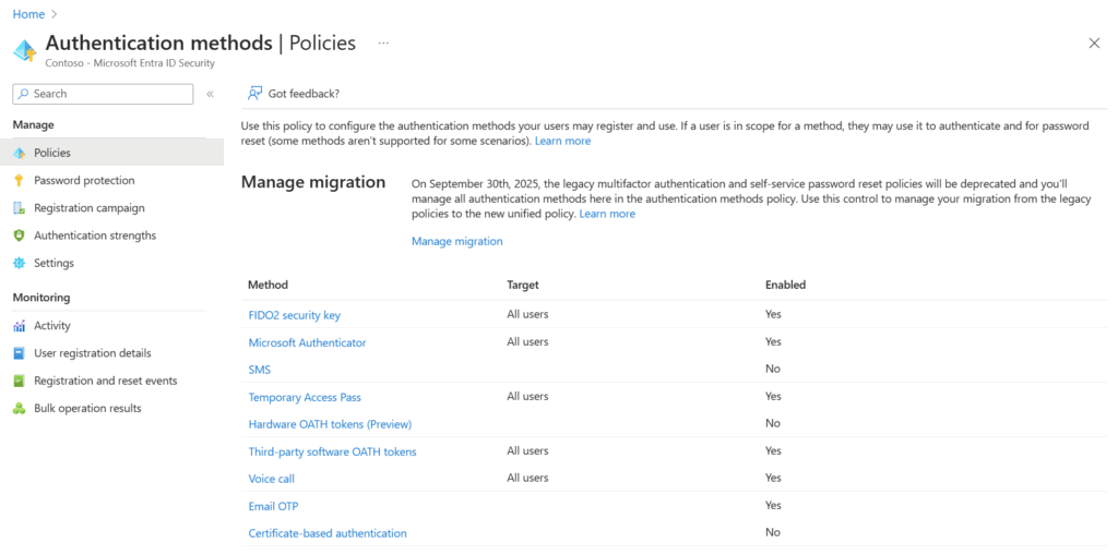 Authentication Method Policy