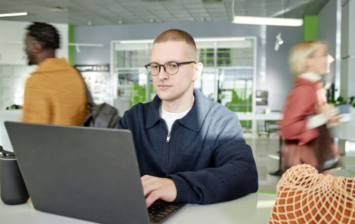 man managing devices with Microsoft Intune