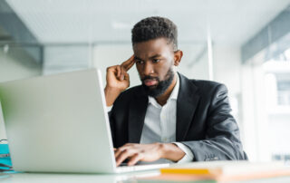 Young man taking company AI Training