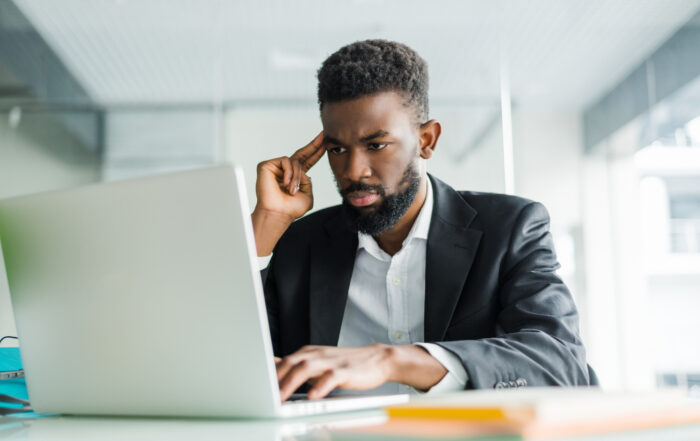 Young man taking company AI Training