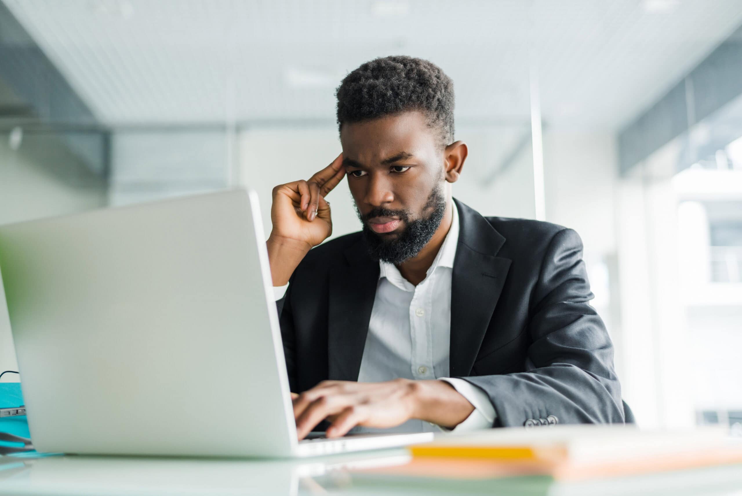 Young man taking company AI Training